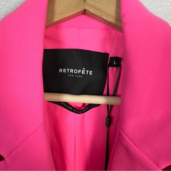 Retrofete NWT Women’s Kristen Blazer in Hyper Pink Size Large - Picture 5 of 15